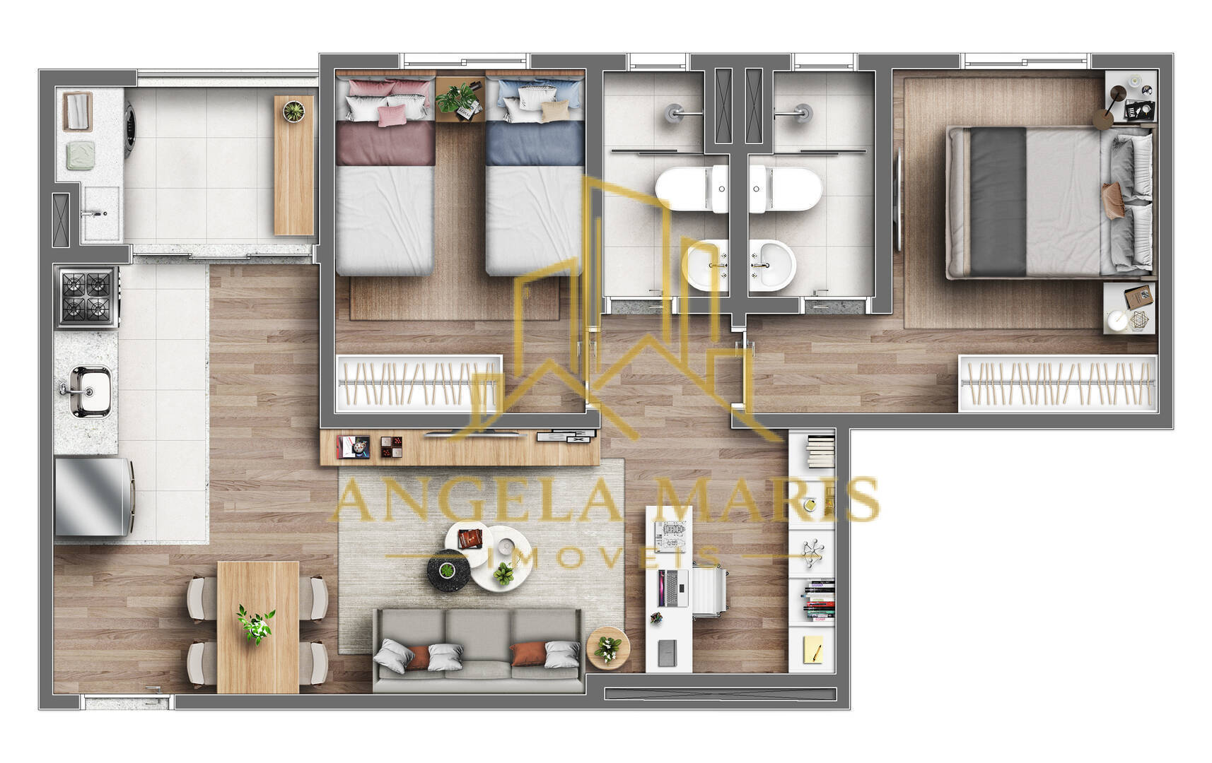 Apartamento, 2 quartos, 58 m² - Foto 3
