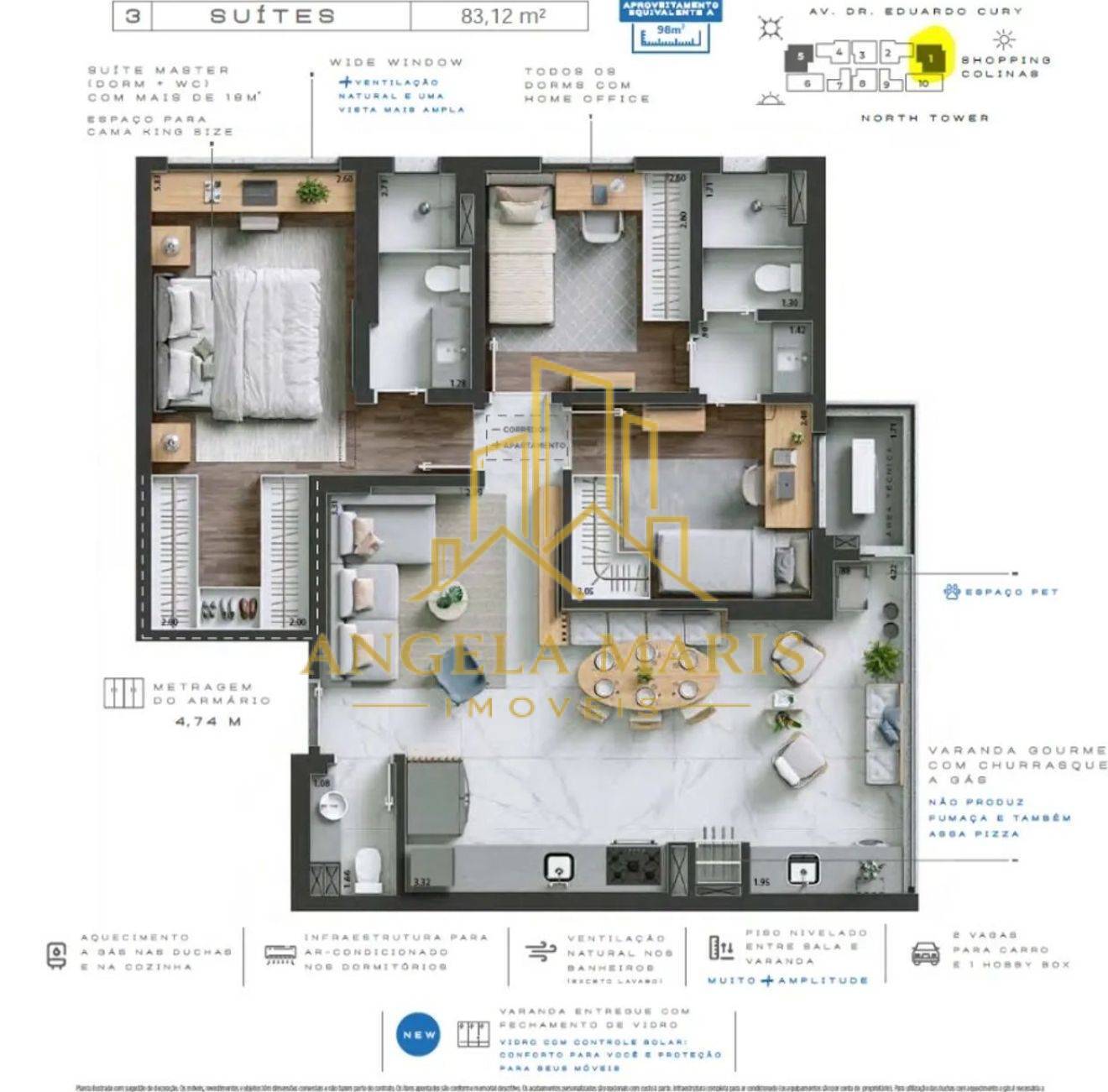 Apartamento, 3 quartos, 85 m² - Foto 4