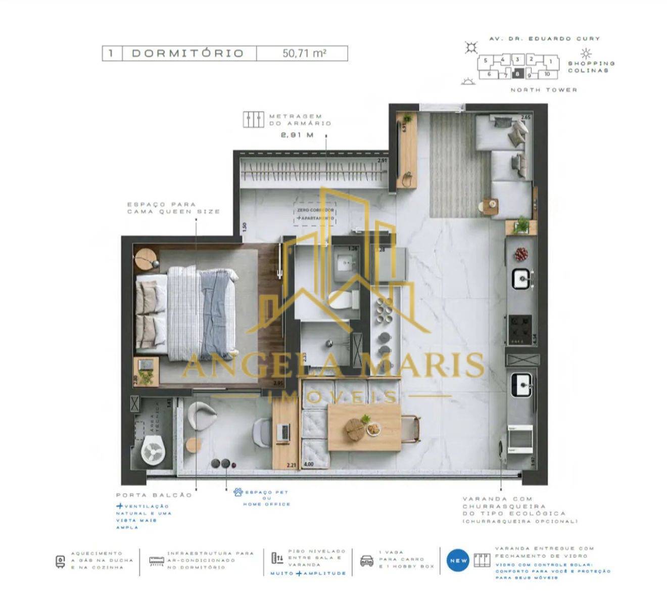Apartamento, 1 quarto, 50 m² - Foto 2
