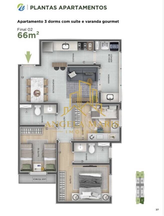 Apartamento, 3 quartos, 66 m² - Foto 6